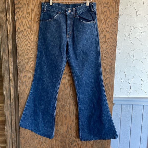 Vintage JCPenney Flare High Rise Classic Blue Jeans - Picture 1 of 4